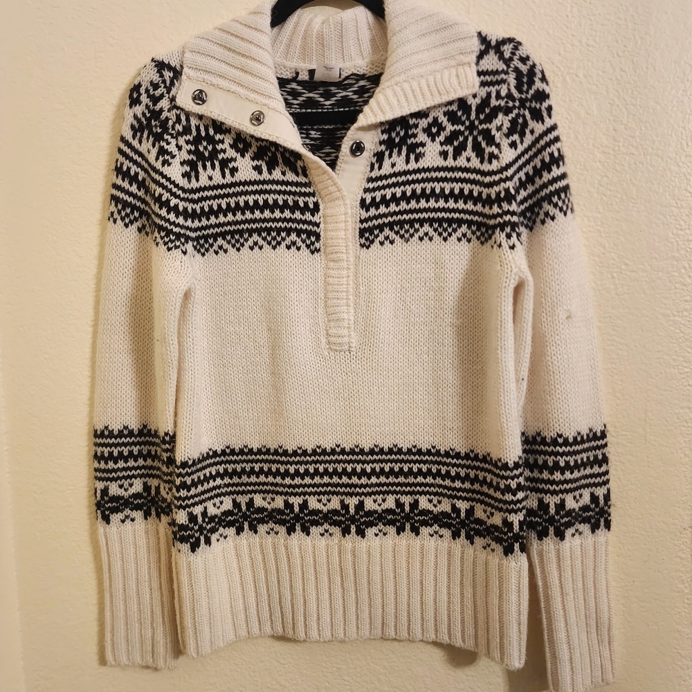 Women’s J.Crew Snap Collar, Wool Blend Sweater